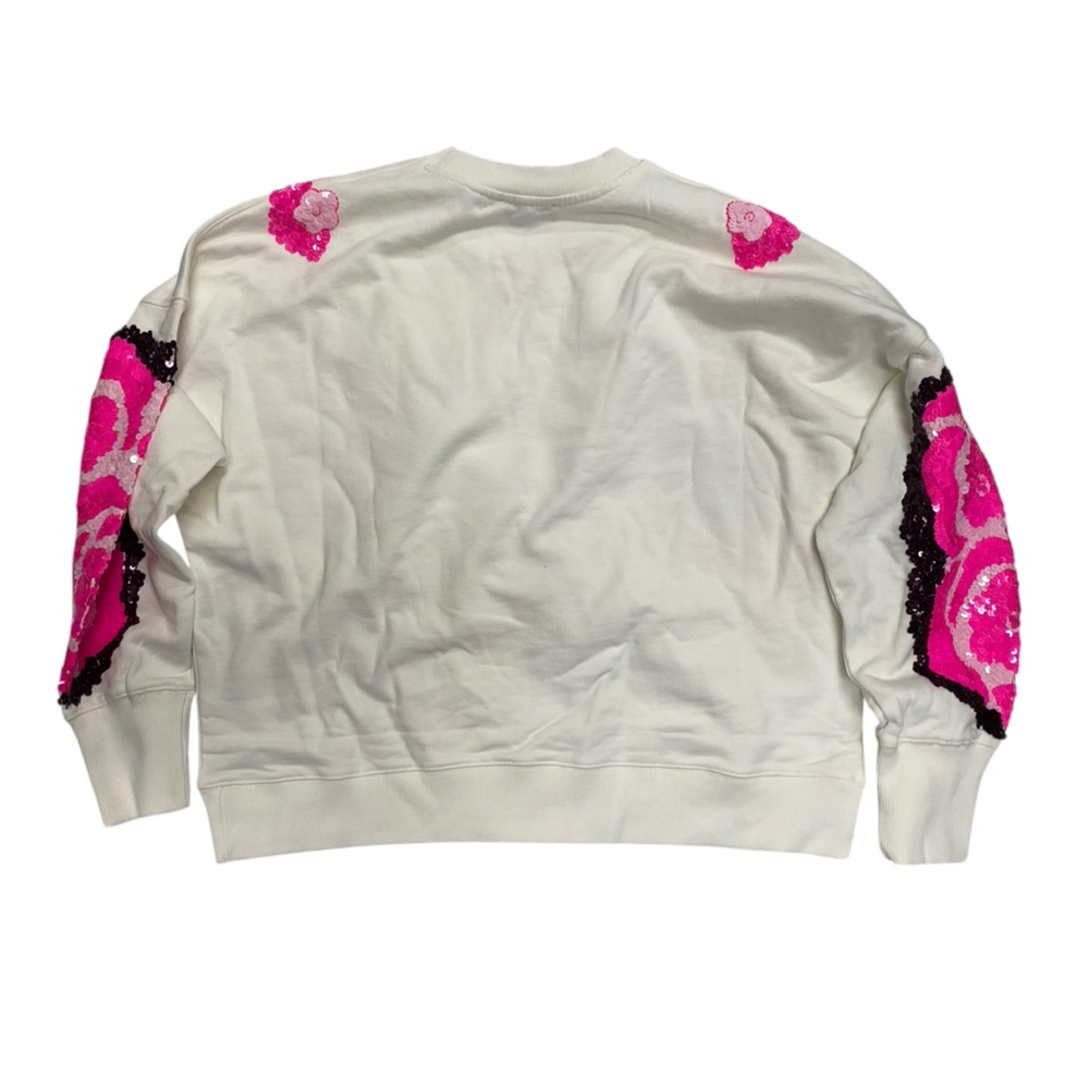 Essentiel Antwerp Hecrazy embroidered sweatshirt in off-white organic cotton - Picture 4 of 10